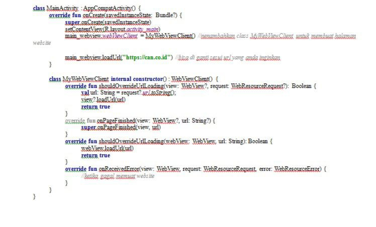 Membuat Webview Dengan Kotlin Di Android Studio Jasa Pembuatan Web