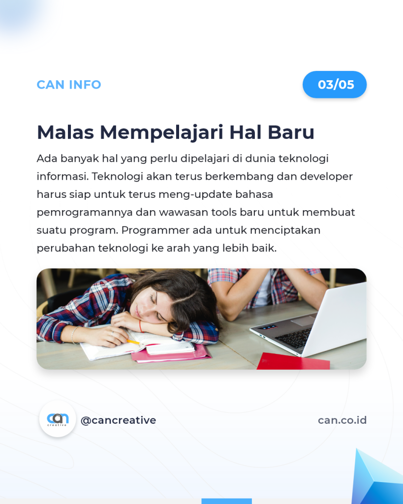 malas mempelajari hal baru